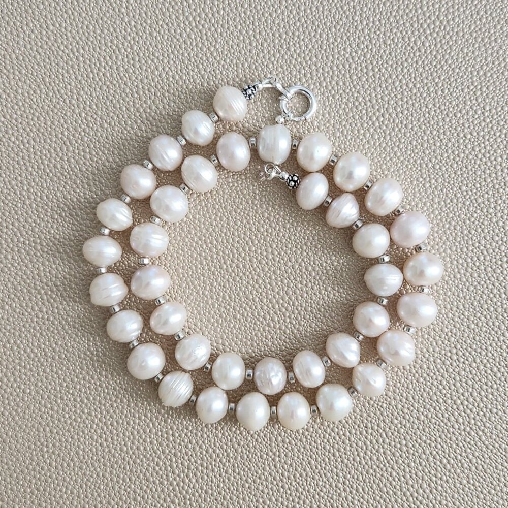 WHITE EDISON PEARL NECKLACE--18"